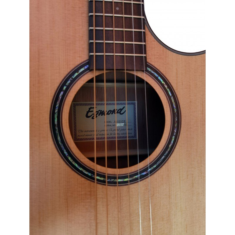 Egmond Guitarra Electroacústica AV-51CE con EQ Fishman Tapa Maciza - Imagen 3