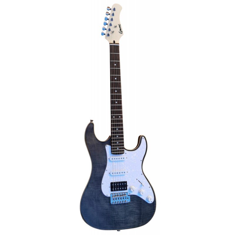 C350.380FBK Egmond Electric Guitar Stratocaster Style Translucent Black Color