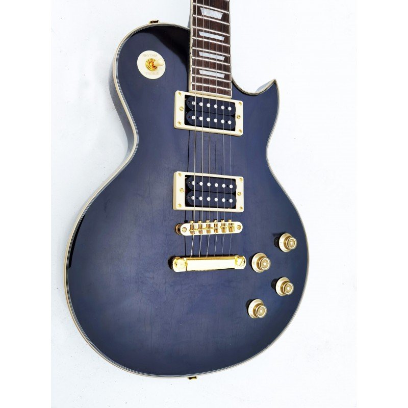 C350.606BK Guitarra Eléctrica Egmond Tipo Les Paul Round Top Negra con Mastil Encolado y piezas coreanas - Imagen 2